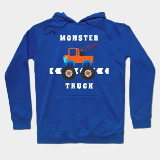 Vector illustration of monster truck with cartoon style. Hoodie